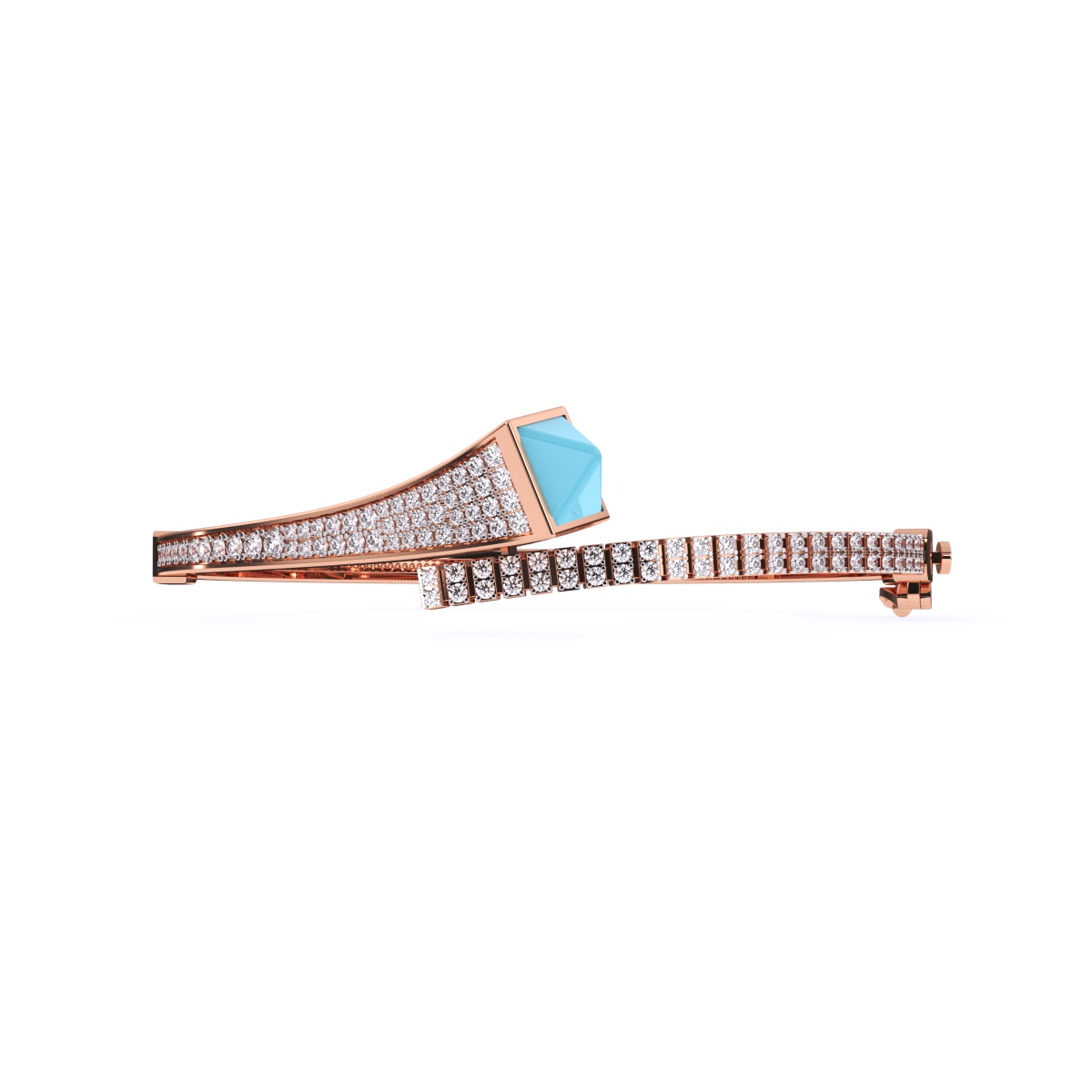 Attractive Pave Diamond Bypass Style Bracelet